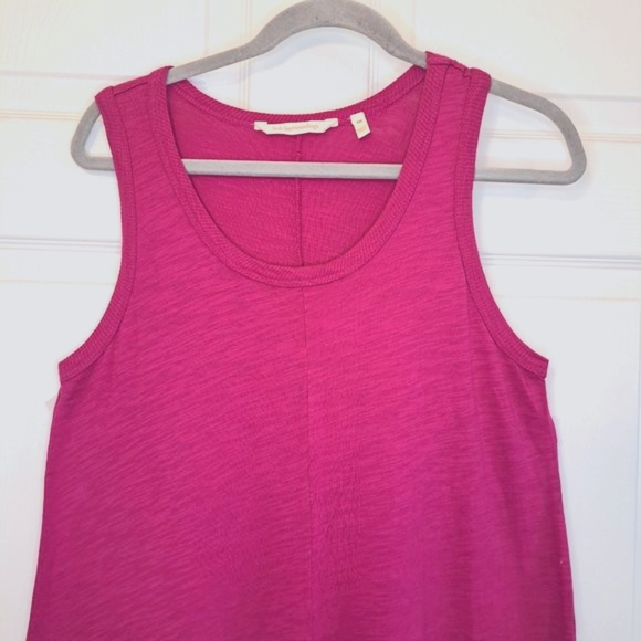 Soft Surroundings Pink Handkerchief Hem Midi Tank Dress Size Petite Medium - Picture 3 of 6